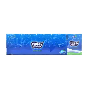 Khăn Giấy Lụa Bỏ Túi 3 Lớp, Handkerchiefs, 10 Gói (200 x 215mm) - PULPPY