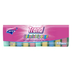 Miếng Mút Rửa Chén 2 Mặt, Trend, Colorful Sponge, 10 Miếng - PAREX