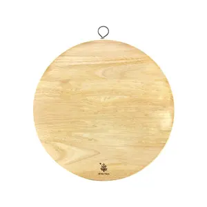 Thớt Tròn Nhỏ Có Khoen, Round Wooden Cutting Board with Hook, Small (24.5 x 24.5 x 1.8cm) - GO DUC THANH