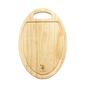 Thớt Oval Có Rãnh, Oval Wooden Chopping Board (28 x 20 x 1.5cm) - GO DUC THANH