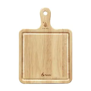 Thớt Gỗ Vuông Tay Cầm Cắt Rau Củ, Square Wooden Cutting Board with Handle, for Veggies (27.5 x 20 x 1cm) - GO DUC THANH