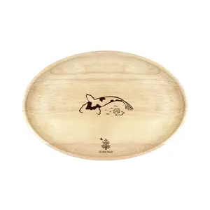 Đĩa Gỗ Oval Size Trung, Wooden Oval Plate, Medium (30.5 x 20.5 x 2cm) - GO DUC THANH