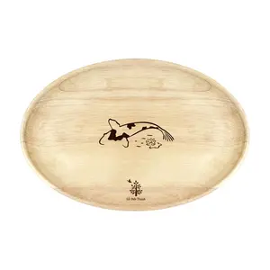Đĩa Gỗ Oval Lớn, Wooden Oval Plate (34 x 24 x 2cm) - GO DUC THANH
