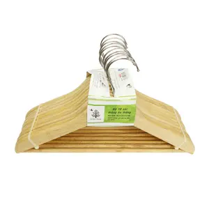 Máng Áo Thẳng, Wooden Clothes Hanger, 10 Cái (40.5 x 23 x 1.2cm) - GO DUC THANH