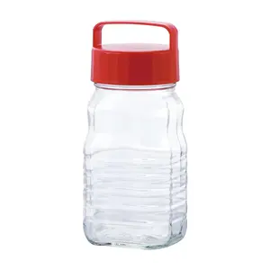 Hũ Thuỷ Tinh Nắp Quai Xách, Kitchen Storage Glass Jar & Screw Lid with Handle (1.2L) - ADERIA