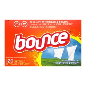 Giấy Thơm Quần Áo, Dryer Sheets, Outdoor Fresh, 120 Tờ (16 x 22cm) - BOUNCE