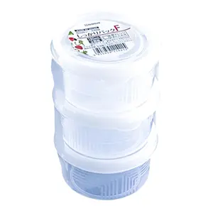Bộ Hộp Nhựa Tròn Đựng Thực Phẩm, Round Food Storage Container Set, 3 Cái, 180ml (85 x 48mm) - NAKAYA