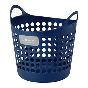 Giỏ Nhựa Đựng Vật Dụng Size L, Xanh Navy, Laundry Basket (39 x 38 x 41.5cm) - COMO