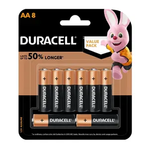 Pin AA, 50% Longer Lasting AA Battery, 1.5V Alkaline, 8 Cục - DURACELL