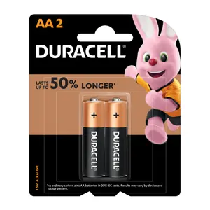 Pin AA, 50% Longer Lasting AA Battery, 1.5V Alkaline, 2 Viên - DURACELL