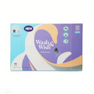Giấy Thơm Chống Nhăn, Mềm Vải Quần Áo Hương Hoa, Anti Wrinkle Dryer Sheets, Deep Cotton Blossom, 40 Tờ (230 x 170mm) - WASH & WISH
