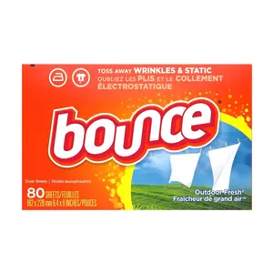 Giấy Thơm Quần Áo Dùng Cho Máy Sấy, Dryer Sheets, Outdoor Fresh, 80 Tờ (162 x 228mm) - BOUNCE