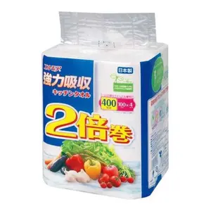 Khăn Giấy Bếp Đa Năng 2 Lớp, Kitchen Paper Towels, 4 Cuộn, 400 Tờ - ELLEMOI