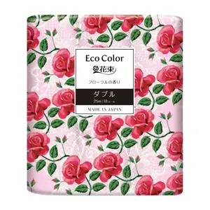 Giấy Vệ Sinh 2 Lớp Hoa Hồng Đỏ, Eco Color, Toilet Roll, 18 Cuộn (105 x 25mm) - MARUTOMI PAPER