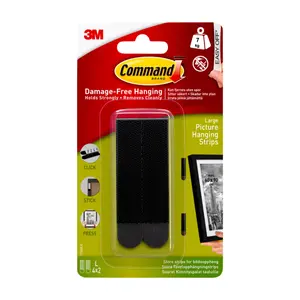 Miếng Dán Treo Tranh Lớn, Command, Large Picture Hanging Strips, No Damage, Holds 7 kg, 4 Cặp - 3M