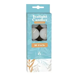Nến Tròn Không Mùi, Tealight Candles, Unscented, 20 Cái (280g) - UNCLE BILLS