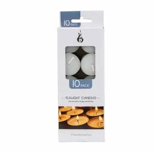 Nến Tròn Nhỏ Không Mùi, Tea Light Candles, 9 Hour Burning Time, 10 Cái - UNCLE BILLS