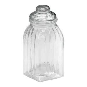Hũ Thủy Tinh Vuông Cổ Điển, Glass Vintage Jar Square (1500ml) - UNCLE BILLS