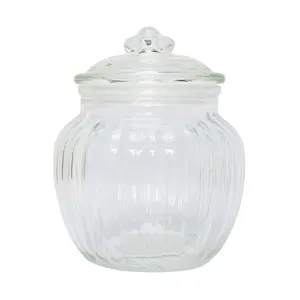 Hũ Thủy Tinh Tròn Cổ Điển, Glass Vintage Jar Round (600ml) - UNCLE BILLS