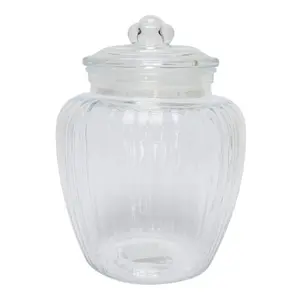 Hũ Thủy Tinh Tròn Cổ Điển, Glass Vintage Jar Round (2000ml) - UNCLE BILLS