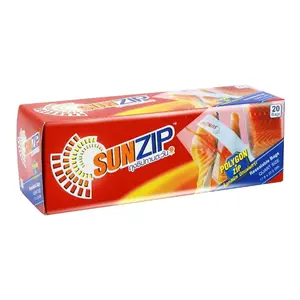 Túi Zip Đựng Thực Phẩm, Polygon Zip Resealable Bags, Quart Size, 20 Cái (17.8 x 20.5cm) - SUNZIP