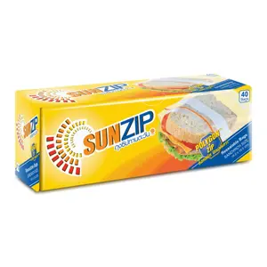 Túi Zip Đựng Thực Phẩm, Polygon Zip Resealable Bags, Sandwich Size, 40 Cái (16.5 x 15cm) - SUNZIP