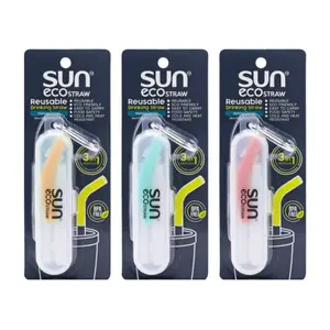 Ống Hút Tái Sử Dụng, Sun Eco Straw, 3 in 1 Reusable Drinking Straw, BPA Free (6mm) - THANTAWAN
