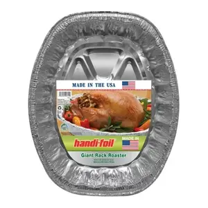 Khay Nhôm Nướng Hình Bầu Dục, Giant Rack Roaster (40.6 x 33.3 x 7.9cm) - HANDI-FOIL