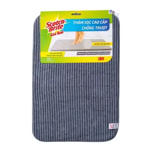 Thảm Sọc Microfiber Chống Trượt Cao Cấp, Scotch-Brite, Microfiber Striped Bath Mat (40 x 60cm) - 3M