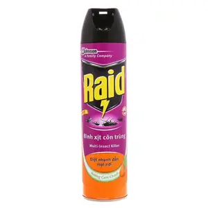 Bình Xịt Côn Trùng Hương Cam Chanh, Bug & Insect Repellent Spray, Orange (600ml) - RAID