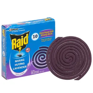 Nhang Muỗi Hương Oải Hương, Mosquito Repellent Coil, Lavender, 10 Khoanh (120g) - RAID