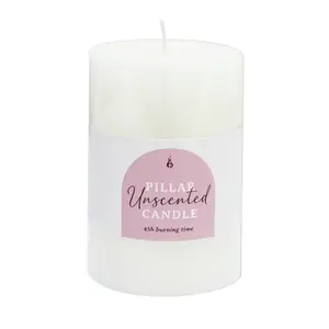 Nến Trụ Trắng Không Mùi, Unscented White Pillar Candle (7 x 10cm) - UNCLE BILLS