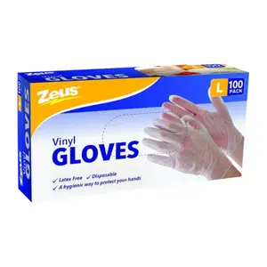Găng Tay Dùng Một Lần, Disposable Vinyl Gloves, Size L, 100 Cái - ZEUS