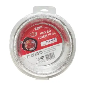 Khay Giấy Bạc Lót Nồi Chiên Không Dầu, Fryer Liner Foil, 10 cái (21.5 x 17.5 x 4.5cm) - ZEUS