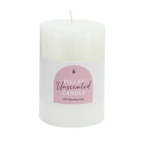 Nến Trụ Màu Trắng, Unscented White Pillar Candle (7 x 7.5cm) - UNCLE BILLS