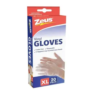 Găng Tay Dùng Một Lần, Vinyl Gloves, Size XL, 20 Cái (11.5cm) - ZEUS
