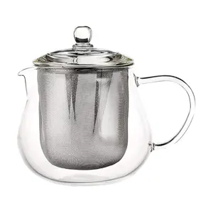 Bình Thủy Tinh Pha Trà Chịu Nhiệt Kèm Lưới Lọc, Leaf Tea Pot Clear, Heatproof Glass, CHC-45T (450ml) - HARIO
