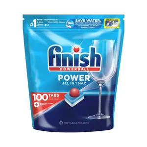 Viên Rửa Chén Bát, Powerball, Power All in 1 Max, 100 Viên (1600g) - FINISH