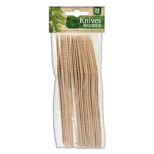 Dao Gỗ Tiện Lợi, Wooden Knives, 24 Cái - UNCLE BILLS