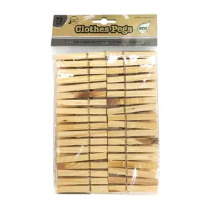 Kẹp Gỗ Phơi Đồ, Wooden Clothes Pegs with Metal Spring, 72 Cái - UNCLE BILLS