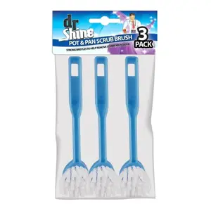 Cây Chùi Nồi Chảo, Pot & Pan Scrub Brush, 3 Cây (20cm) - DR SHINE