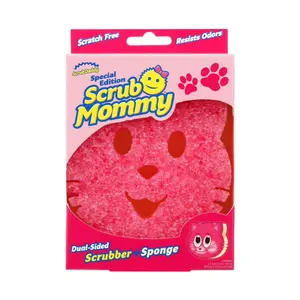 Miếng Bọt Biển Hình Mèo 2 Mặt Lau Chùi Đa Năng, Scrub Mommy, Special Edition Dual-Sided Scrubber & Sponge, Pink Cat - SCRUB DADDY