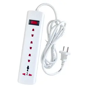 Ổ Cắm 4 Lỗ Dây 5m Màu Trắng, 4-Outlet Power Strip with Breaker & 5m Extension Cord, White, 250V - 13A - DIEN QUANG