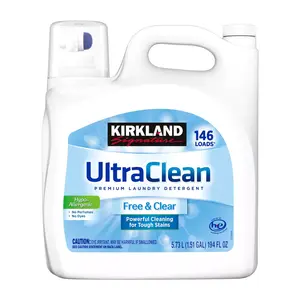 Nước Giặt, Ultra Clean, Premium Laundry Detergent, Free & Clear, 146 Lần Giặt, 194 fl oz (5.73L) - KIRKLAND