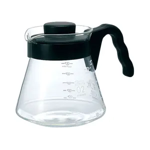 Bình Cà Phê Nắp Quai Đen, V60 Coffee Server, 700ml, VCS-02-B (17.3 x 13 x 14.1cm) - HARIO