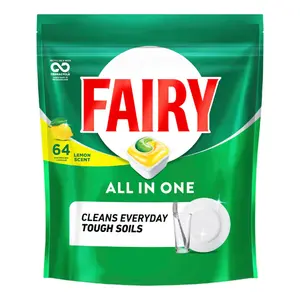 Viên Rửa Chén Bát Hương Chanh, All in One Dishwasher Capsules, Lemon Scent, 64 Viên (865g) - FAIRY
