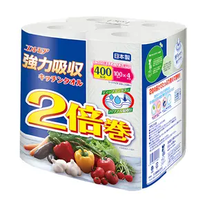 Khăn Giấy Bếp Đa Năng 2 Lớp (Xanh Dương), Strong Absorption Kitchen Towels, Double Volume, 4 Cuộn, 400 Tờ - ELLEMOI