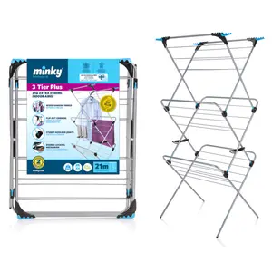 Kệ Phơi Đồ 3 tầng, 3 Tier Plus Clothes Airer, Indoor Drying Rack (21m) - MINKY
