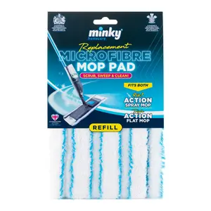 Tấm Lau Nhà Chữ Nhật Thay Thế, Replacement Microfibre Mop Pad, Refill (15.5 x 3 x 25cm) - MINKY