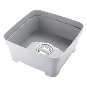 Chậu Rửa Chén Đa Năng Màu Xám, Kitchen Washing Up Bowl with Plug (33 x 33 x 15.5cm) - MINKY